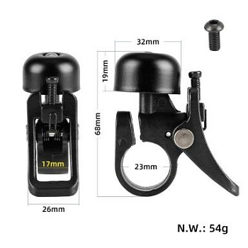 Звонок на Xiaomi M365Pro/Pro2/Lite/1S черный код 0395