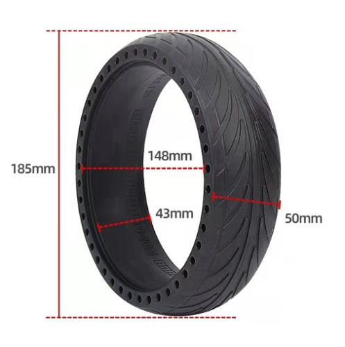 Покрышка литая 8х2.125  Ninebot ES1/2/4   НЕсквозная поперечная  перфорация   код 0241