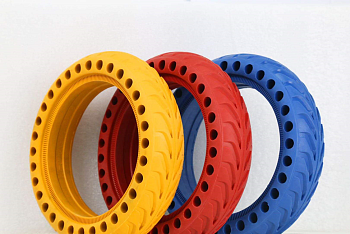 Покрышка литая  81/2х2.0 Xiaomi  M365 Nedong цветная:синяя сквозная поперечная  перфорация код 0459