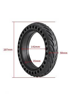 Покрышка литая 81/2х2.0 Xiaomi  M365 Nedong цветная:черная сквозная поперечная  перфорация  код 0239