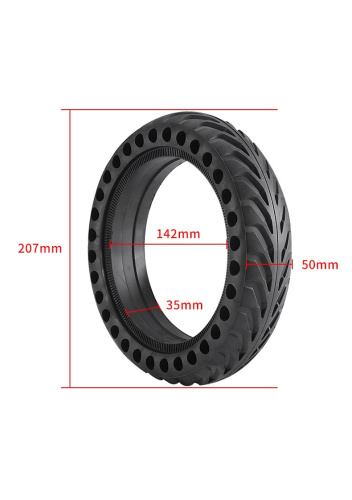 Покрышка литая 81/2х2.0 Xiaomi  M365 Nedong цветная:черная сквозная поперечная  перфорация  код 0239